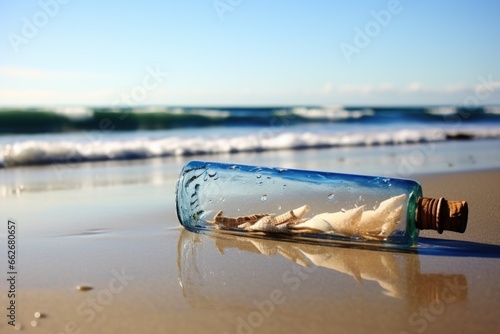 message in a bottle washed ashore photo