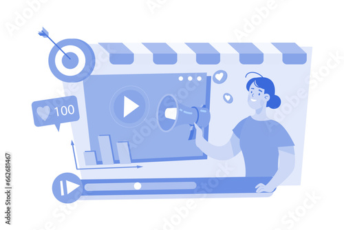 Video marketing on social media and promotion advertisement