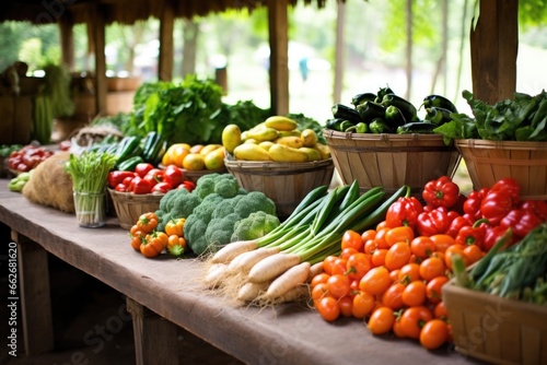 an organic farmers market spread of fruits and vegetables