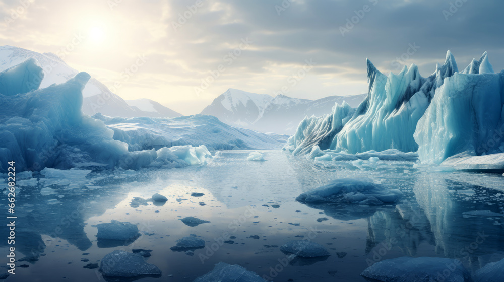 melting icebergs in polar regions
