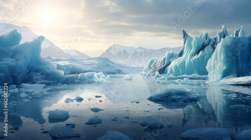 melting icebergs in polar regions