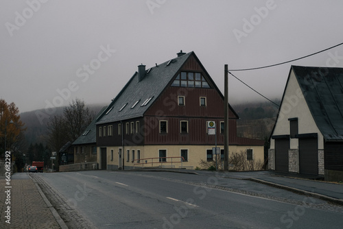 Fototapeta Naklejka Na Ścianę i Meble -  mountain small town building