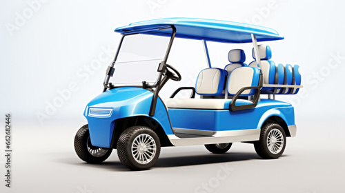 Blue Golf cart golfcart isolated on white background
