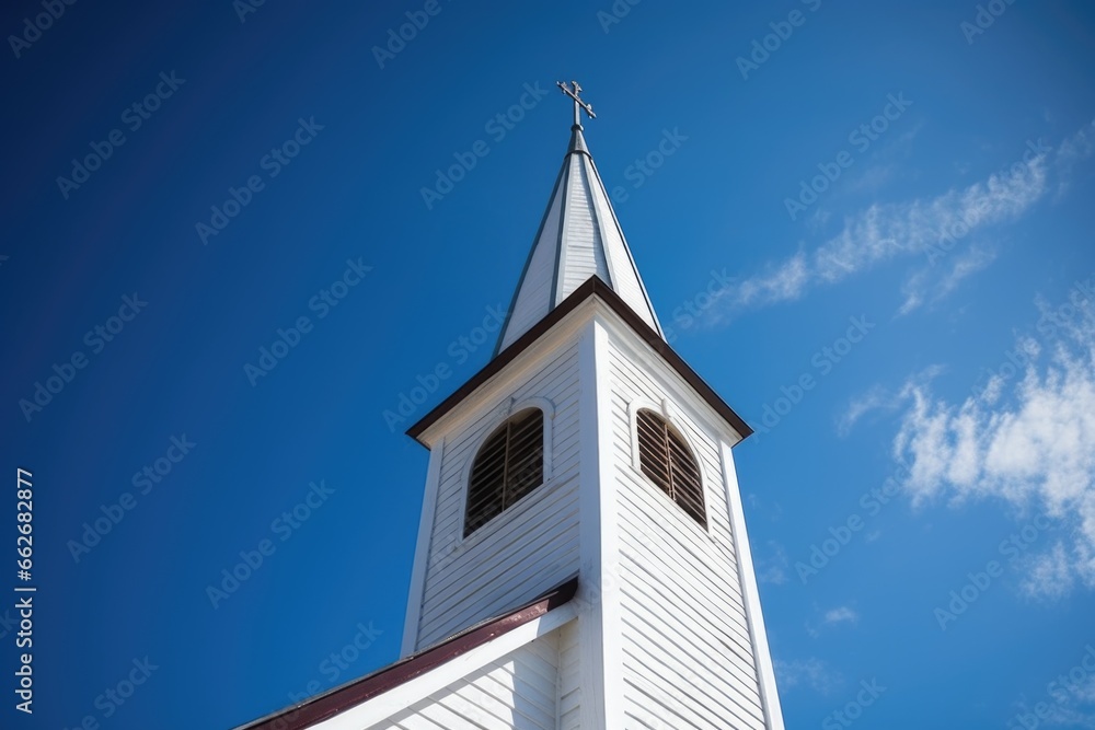 Fototapeta premium church bell tower under a clear blue sky