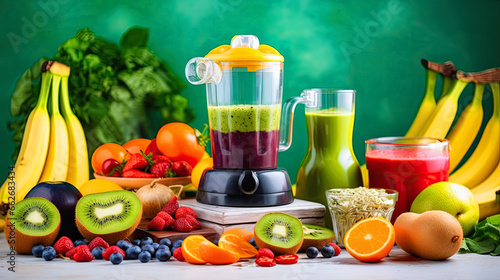 Shot of blender with freshly mixed smoothie