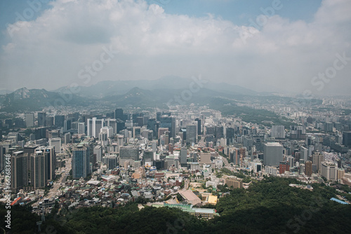 seoul skyline from namsan tower view