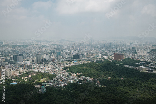 seoul skyline from namsan tower view