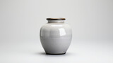 Ceramic jar on grey background.
Generative Ai image.