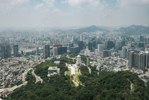 seoul skyline from namsan tower view © Marco
