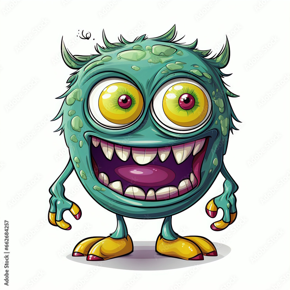 Fototapeta premium Friendly Monster with Eyes Vector Graphic
