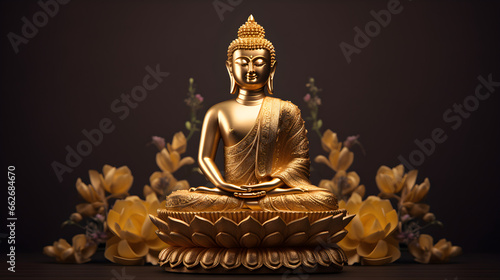 Golden Buddha statue symbol of spirituality and meditation