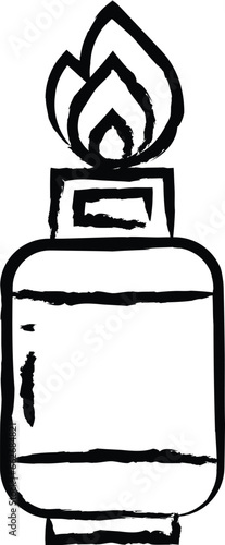 Gas cylinder hand drawn vector illustration