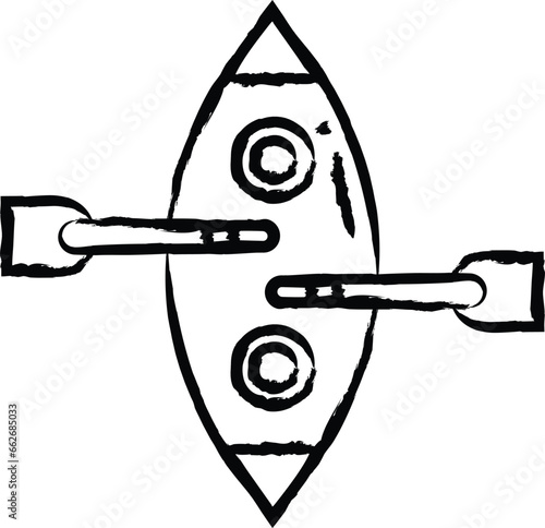 Rowing hand drawn vector illustration