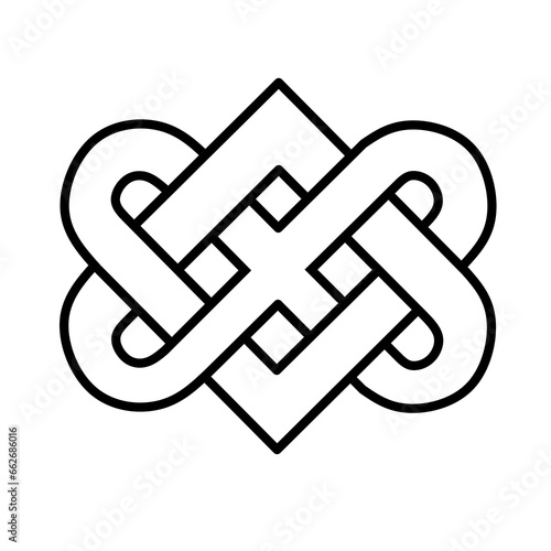 vector love knot with trendy design.vector woven heart