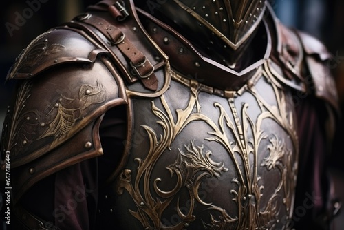 detailed view of a medieval armor set