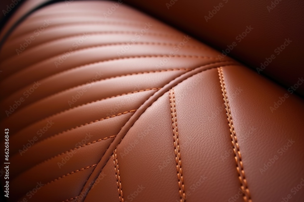 close-up of fine leather upholstery in a luxury car