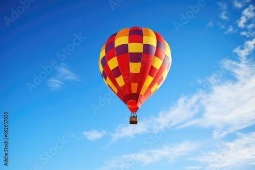 balloon soaring high in the clear blue sky