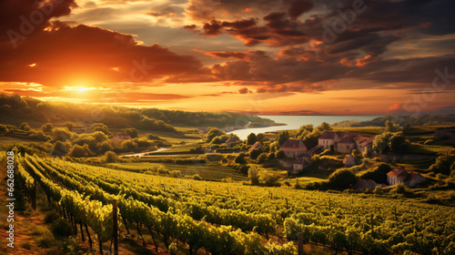 France vineyard landscape sunset
