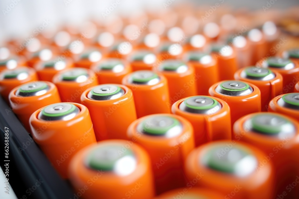 rechargeable batteries nestled in a grid rechargeable batteries nestled in a grid