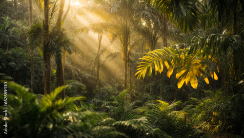 Tropical rain forest landscape nature background