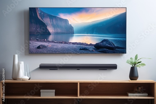 a smart tv connected with a sound bar