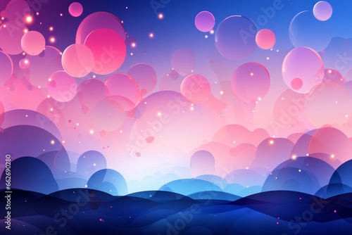 Background of purple and blue gradient circles creating a dreamy atmosphere, Generative AI
