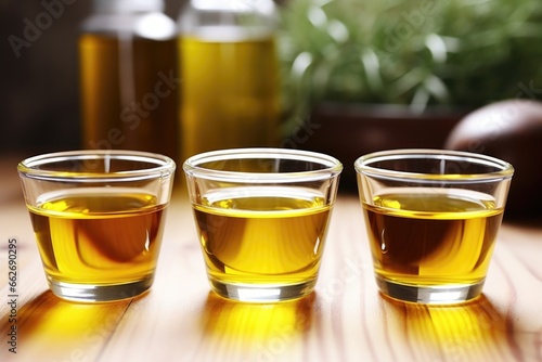 organic cooking oils measured in small cups