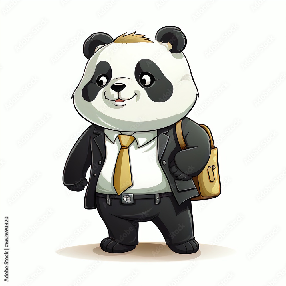 Naklejka premium Professional Panda Employee in Formal Attire Vector Illustration