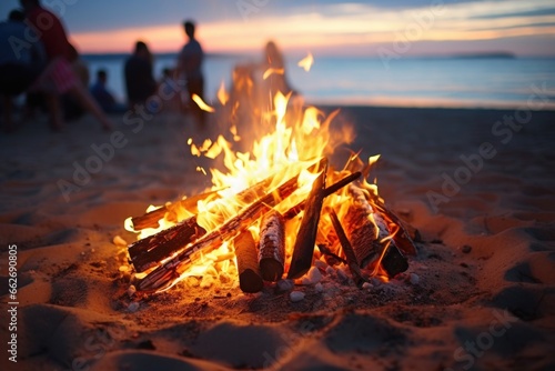 bonfire at a beach party