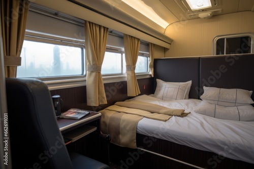 spacious individual cabin in a business class train