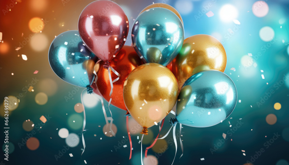 Beautiful Festive Background with Multicolored Balloons Beautiful Festive Background with Multicolored Balloons
