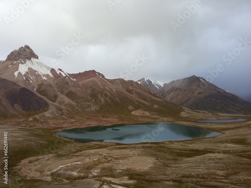landscape with lake, mountains and clouds © Spicher Aly