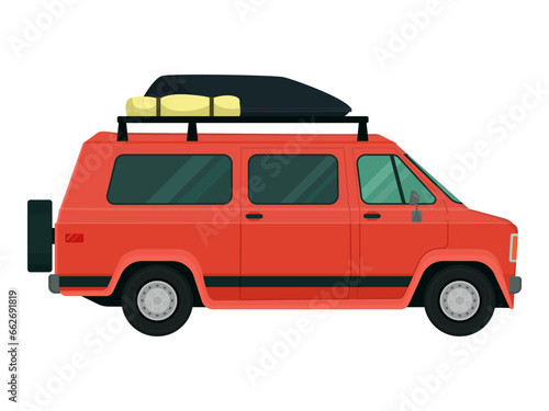 Camping van icon isolated, van life concept