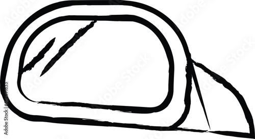 Side mirror hand drawn vector illustration