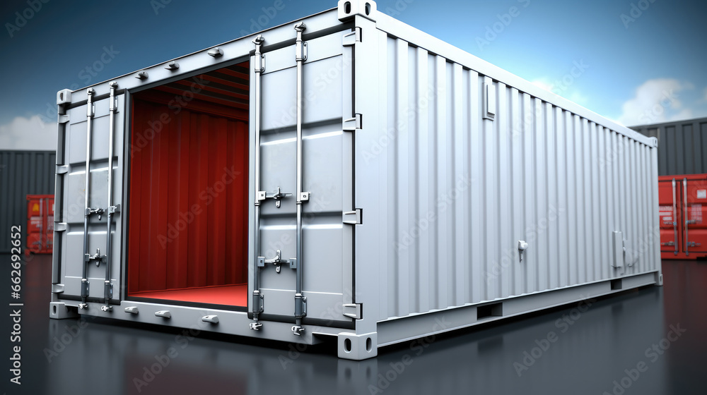 3d rendering of storage containers for shipping. 3d rendering of storage containers for shipping.
