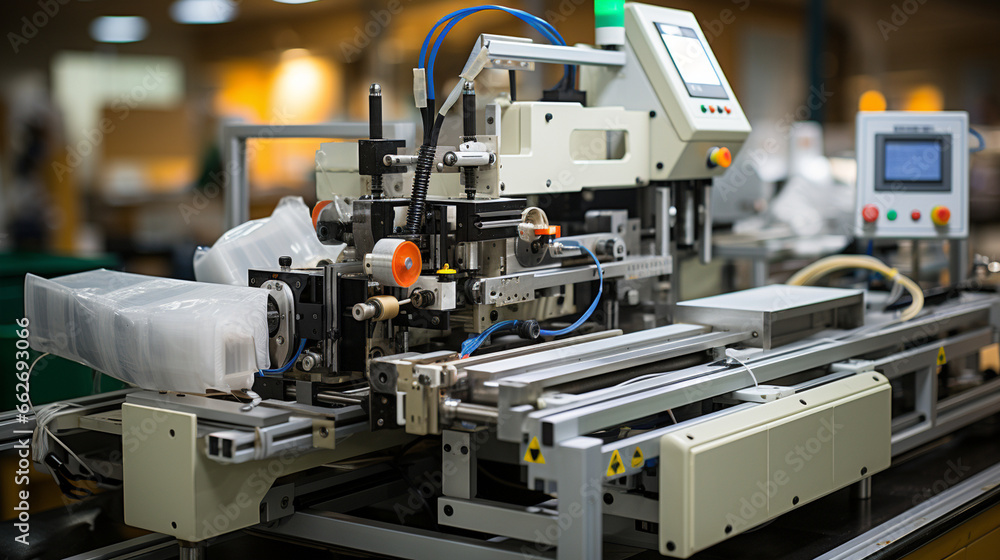 Precision Injection Molding: High-precision injection molding machines producing small medical components.