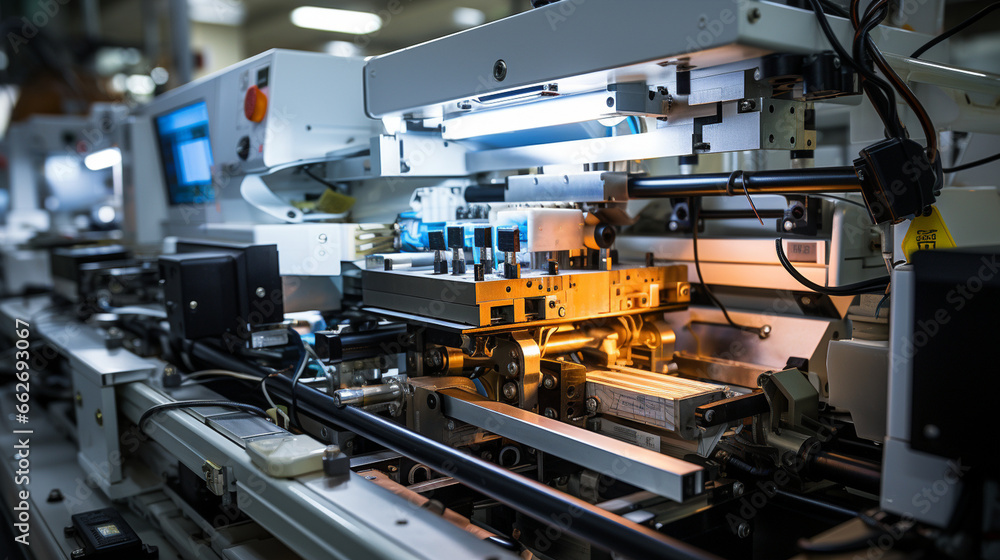 Precision Injection Molding: High-precision injection molding machines producing small medical components. Precision Injection Molding: High-precision injection molding machines producing small medical components.
