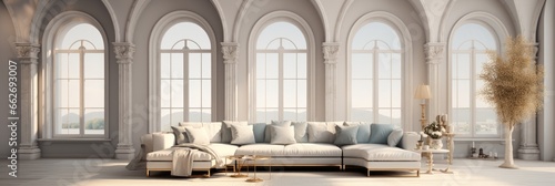 Tela Elegant classic living room with archways and arched door Includes sofa carpet