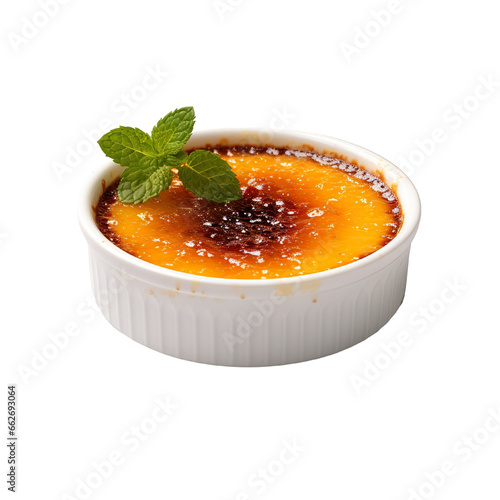 Creme brulee on a white background isolated PNG