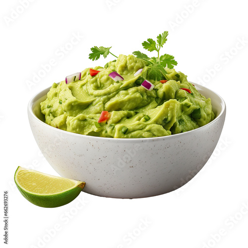 Guacamole on a white background isolated PNG