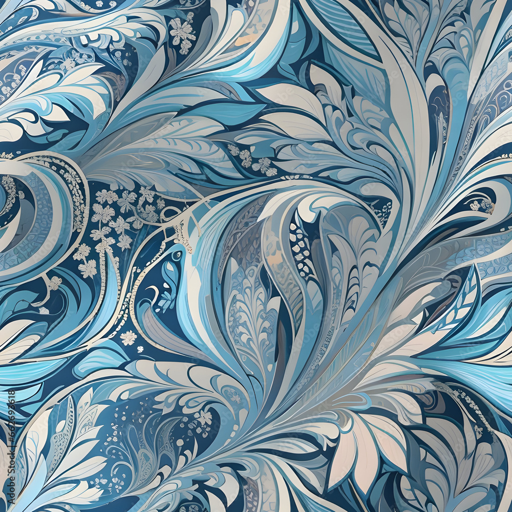 Seamless pattern of ice illustration. Repeatable image background. Generative AI.