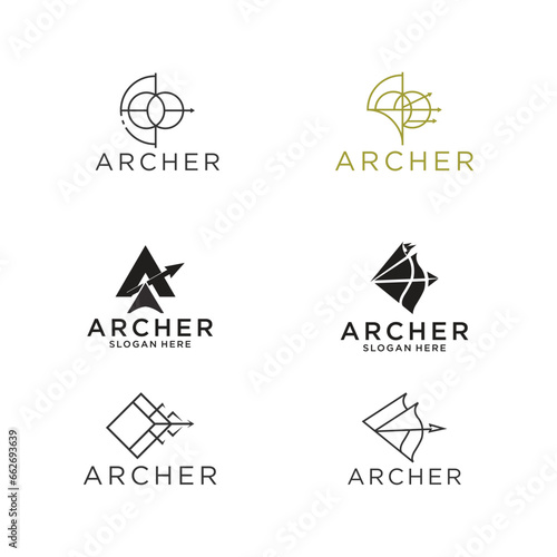 Set Archer logo design template vector illustration