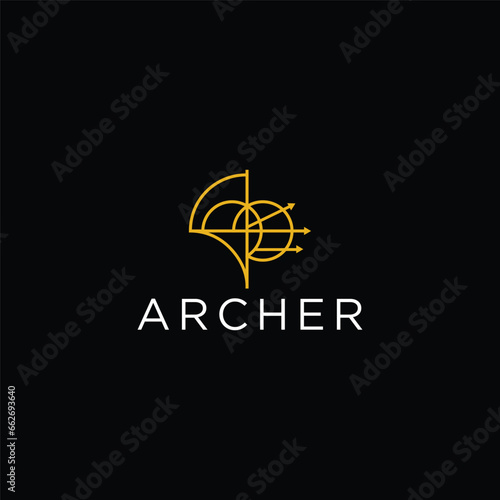 Archer logo design template vector illustration
