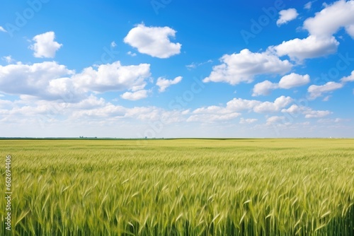 panoramic image of an undulating wheat field