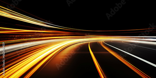 Rush of Twilight: Streaks of Speed. Speed light trails, Colorful glowing swirls. Generative AI © AngrySun