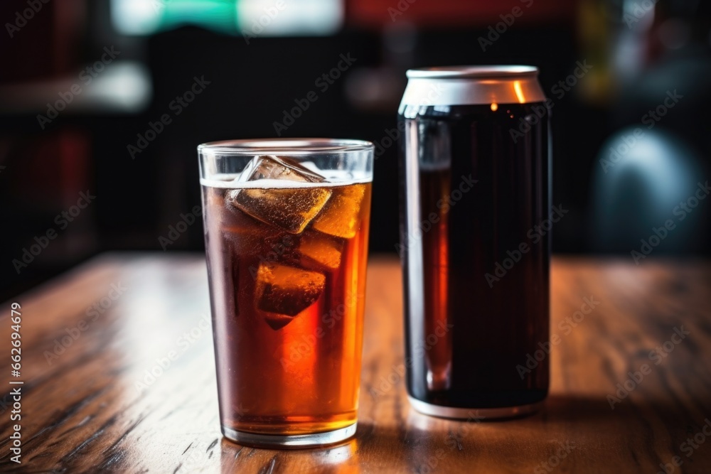 a water bottle near a cola can a water bottle near a cola can