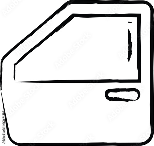 car Door hand drawn vector illustration