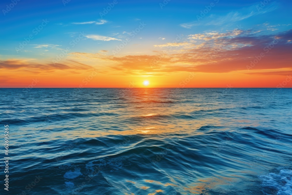 vibrant sunrise over an ocean horizon