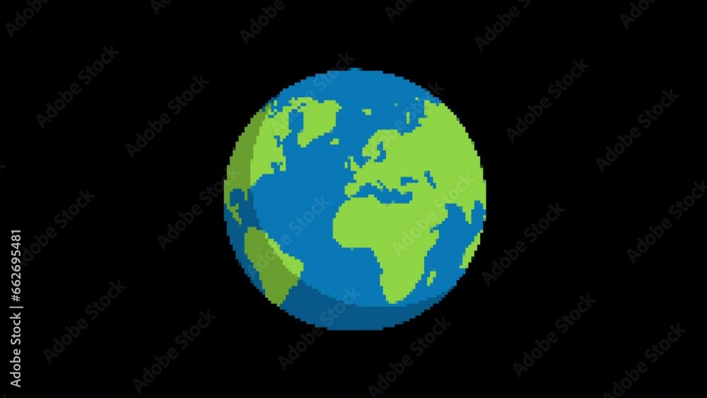 pixel earth Glitch icon animated.isolated on black background.digital glitch effect.4K video.cool effect. 4K motion animation. pixel earth Glitch icon animated.isolated on black background.digital glitch effect.4K video.cool effect. 4K motion animation.