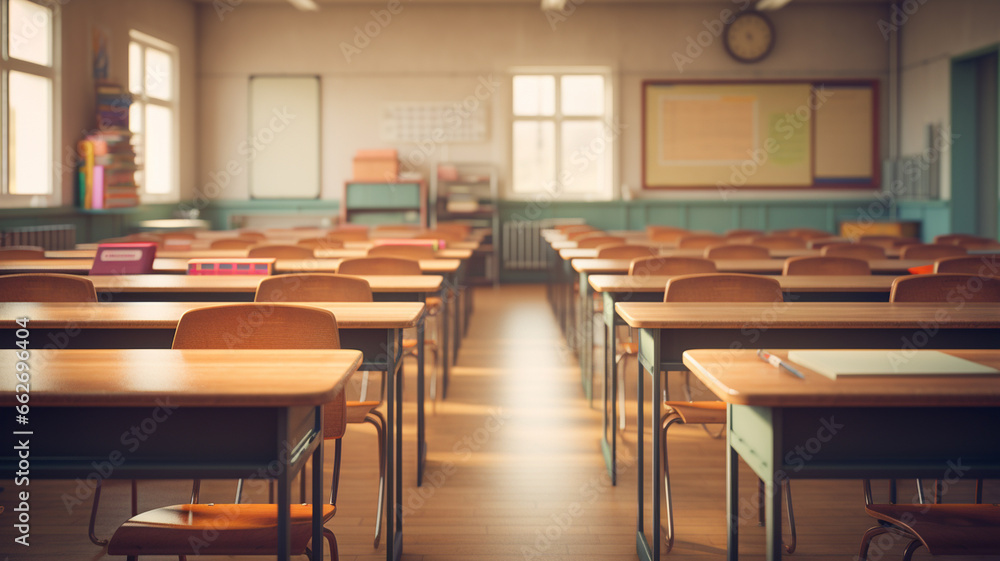 Empty school classroom